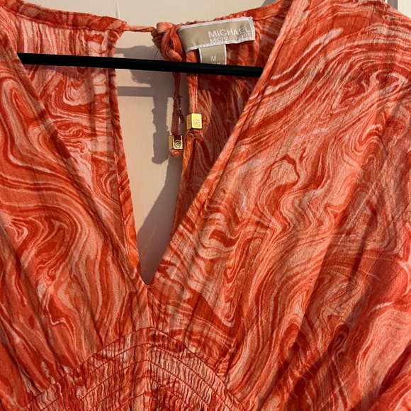 MICHAEL by Michael Kors orange/coral beach coverup size M - Picture 2 of 5